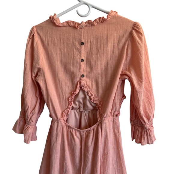 Pink Lily Ruffle V-Neck Open Back Mini Dress, Size S - Picture 7 of 8